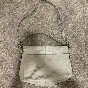 Silver Coach crossbody bag